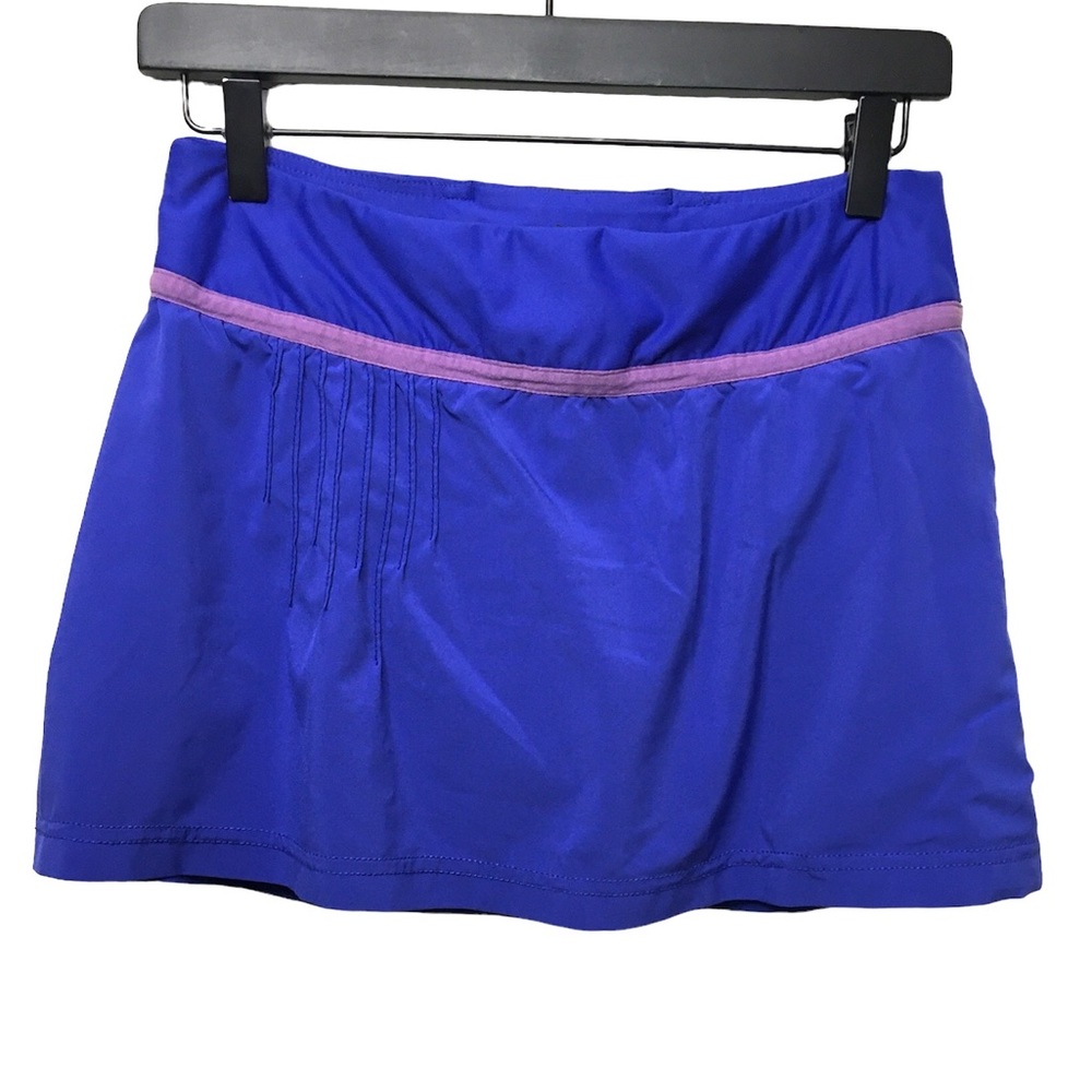 Title Nine Athletic Skort, blue with purple trim